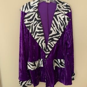 Pimp Purple Crushed Velvet Adult Costume - Large